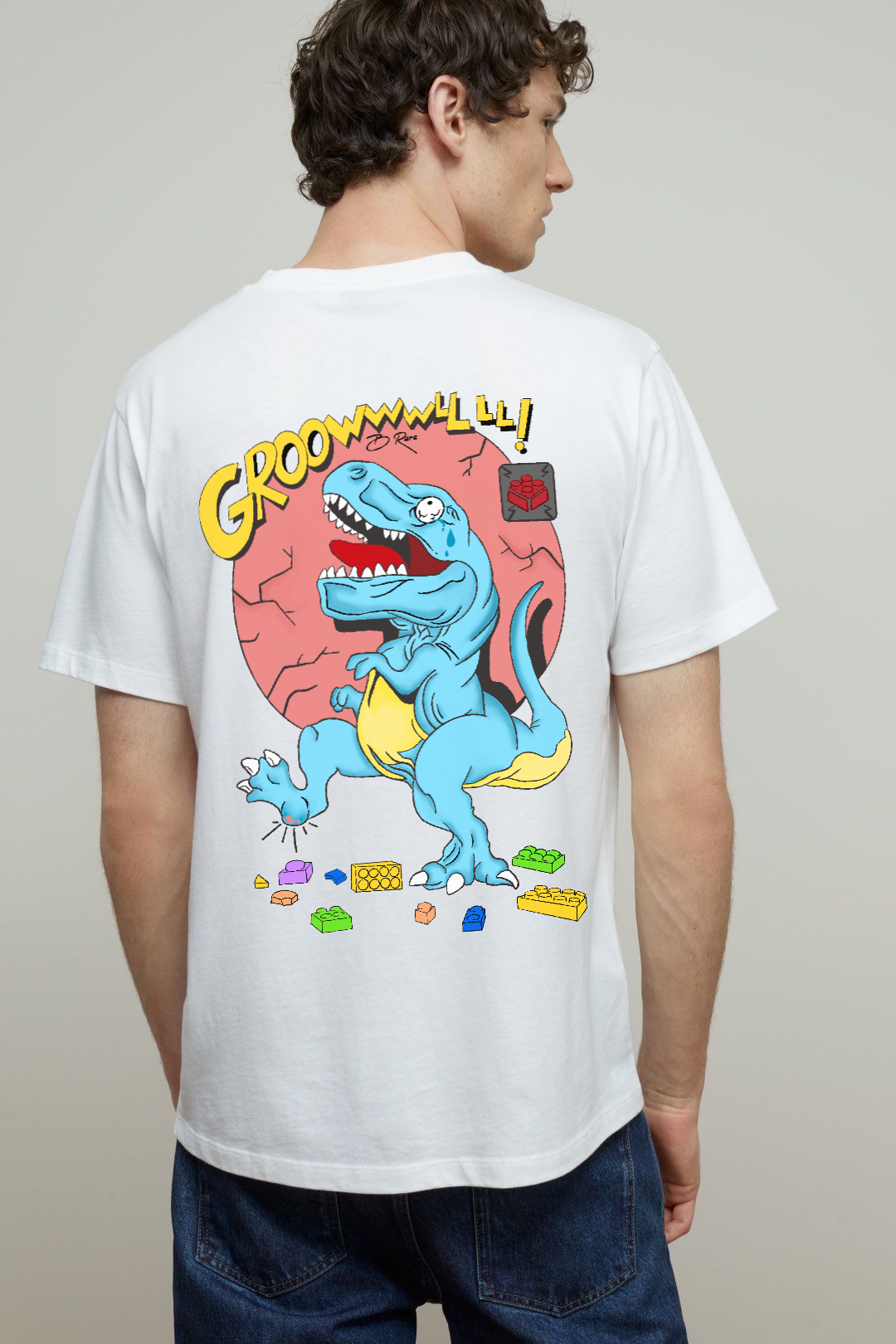 B Rare Dino Oversized Tshirt Back